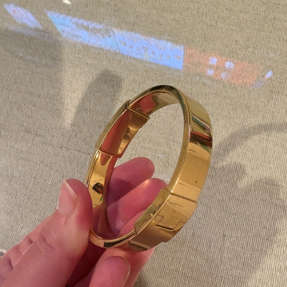 Michael Kors Gold Tone Hinged Plaque Bracelet - Picture 4 of 4